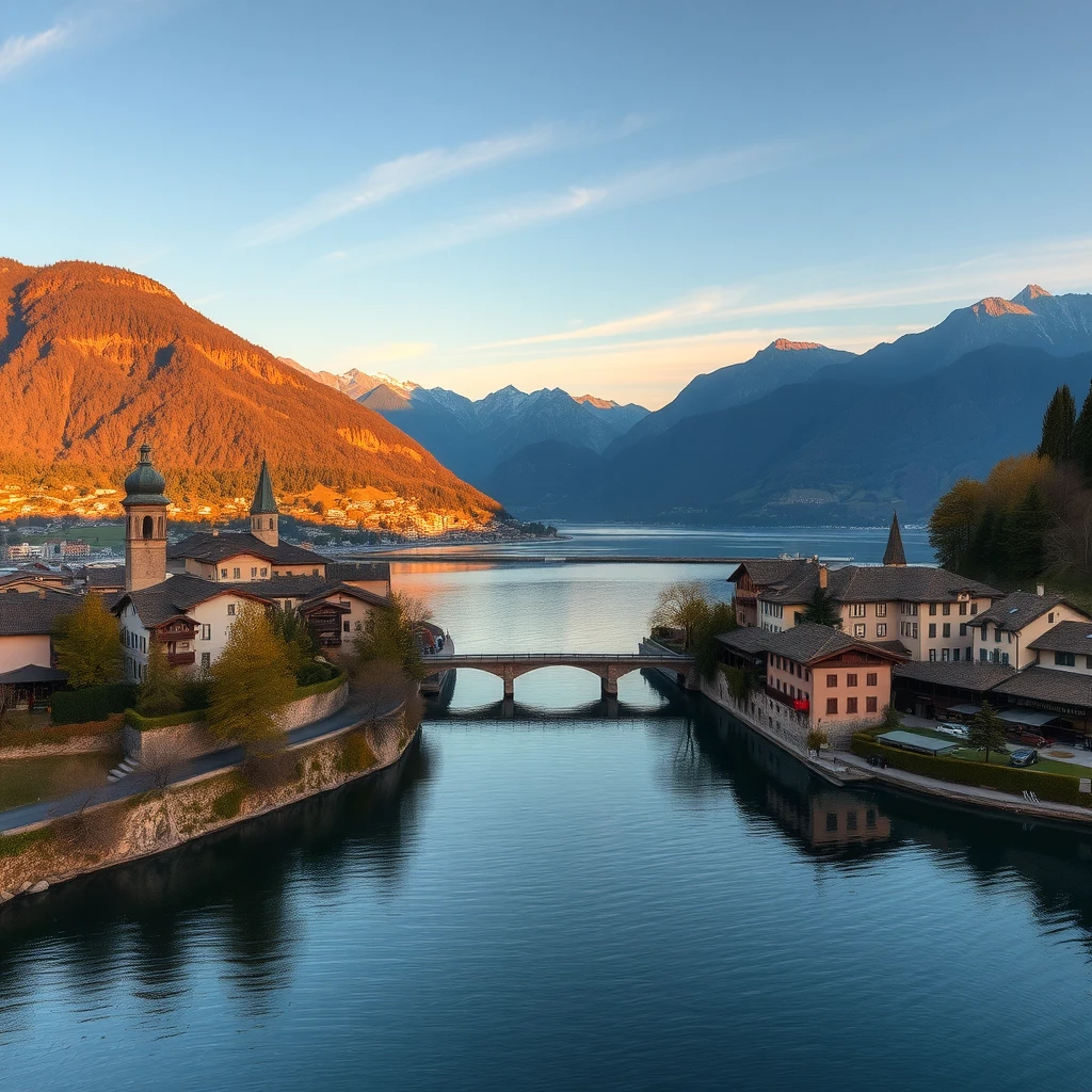 Panorama delle montagne e laghi del Ticino