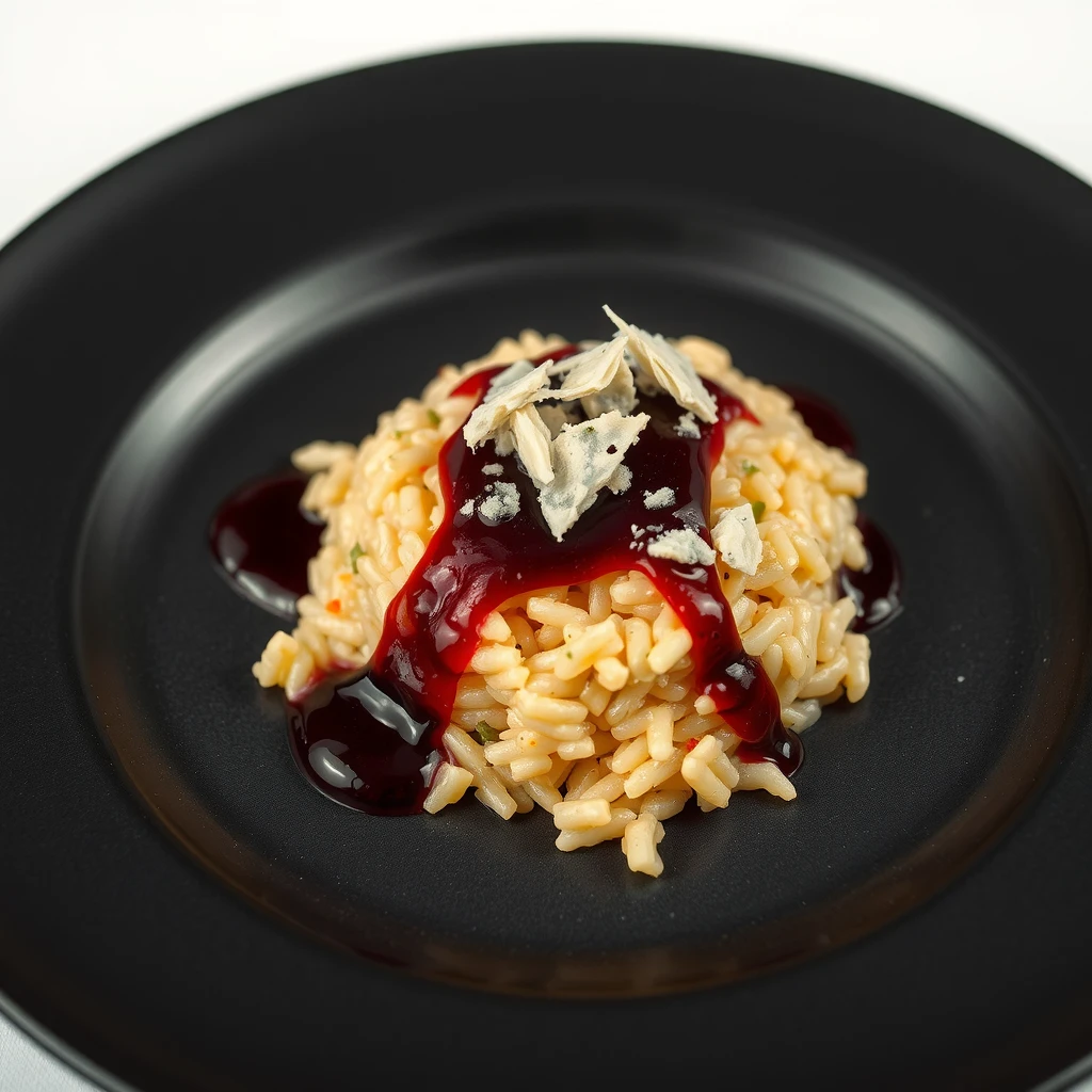 Risotto al Merlot del Ticino con formaggi d'alpeggio